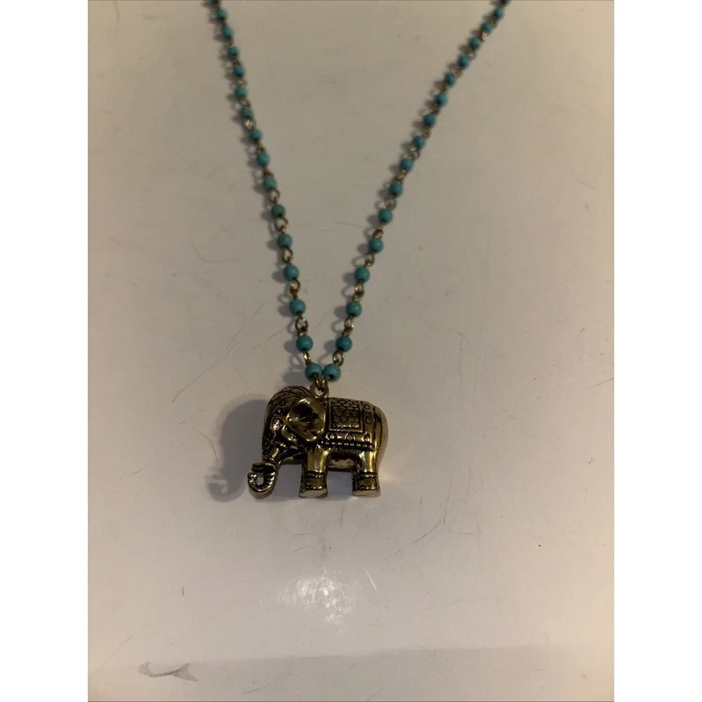 Elephant Charm Silver Pewter Pendant Stainless Steel Chain‎ Necklace 18